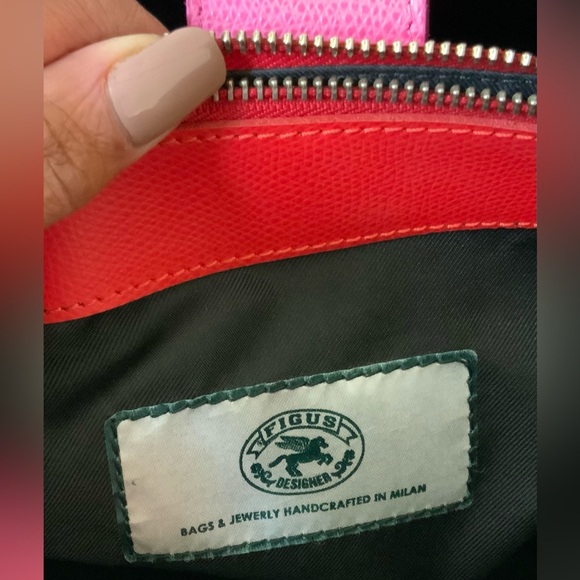 Figus Designer Women’s Red/Pink Leather Handbag - Picture 7 of 13